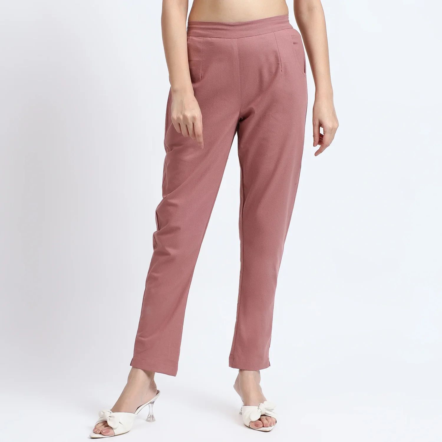 Rose Taupe Comfortable Women Cotton Pant