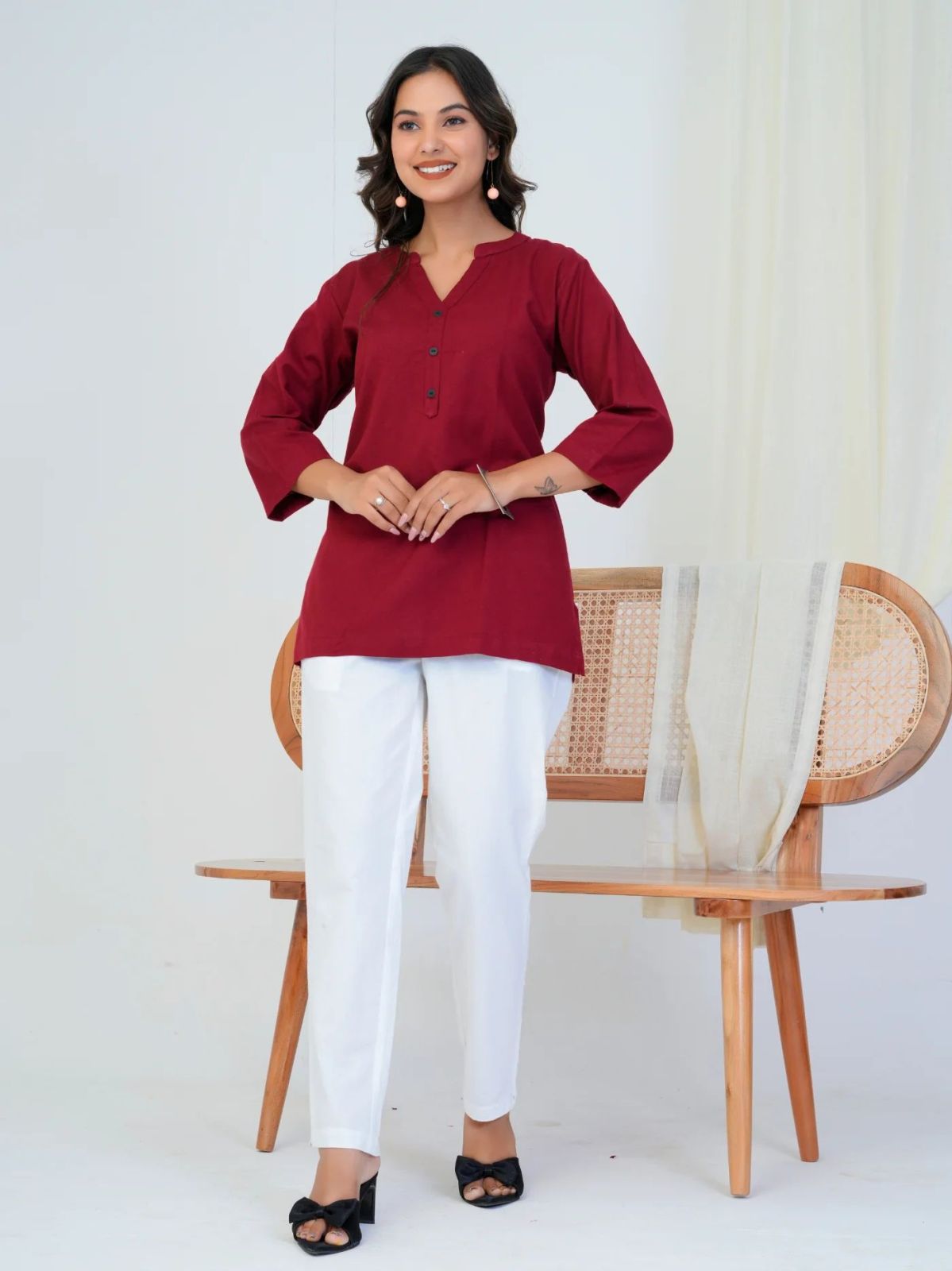 Royal Linen Cotton Ladies Short Kurti