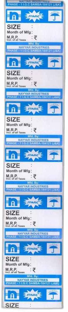 Printed Chromo Paper Barcode Label