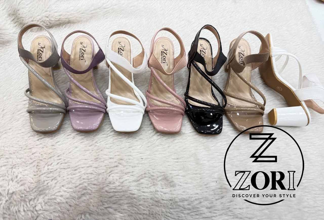 Leather Buckle Heel Sandal