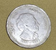 Polished Brass Indira Gandhi Old Coin, Color : Bronze