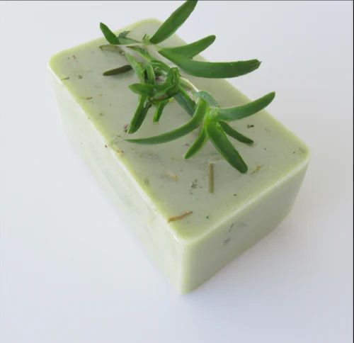 Natural Ingredients Rosemary Bar Soap, Color : Green