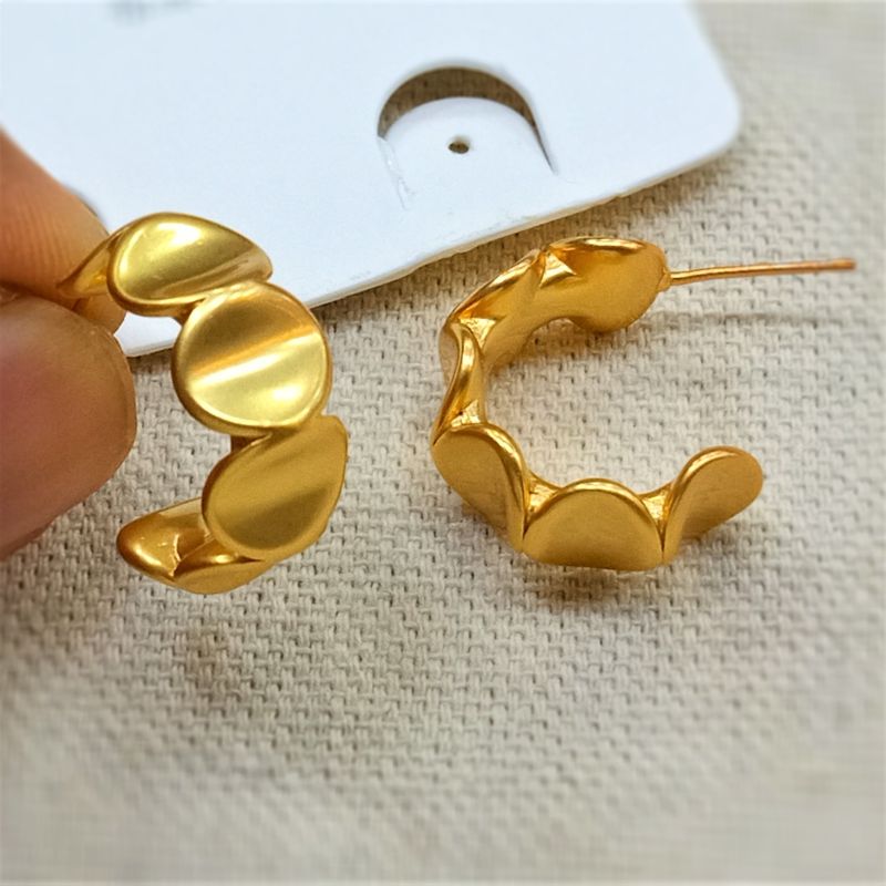 Stainless Steel 18k Gold Plated Hoop Earrings