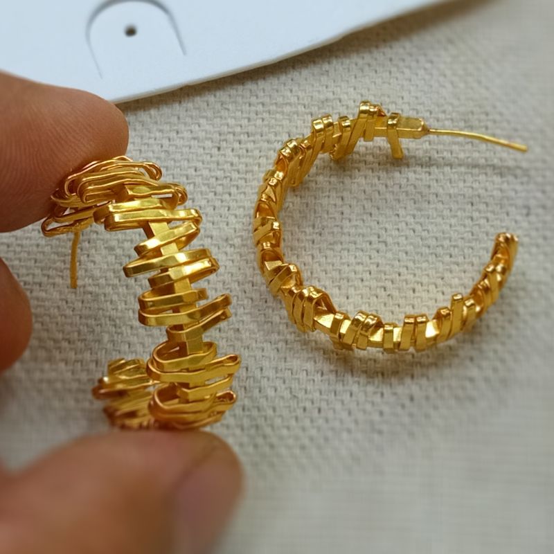 Stainless Steel 18k Gold Plated Hoop Earrings