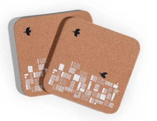 Birds-in-flight Cork Trivets Tablemat (set Of 2)