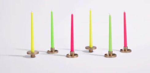 Neon Taper Candles - Set Of 2