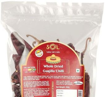 Sol Whole Dried Guajillo Red Chillies With Stem (250g)