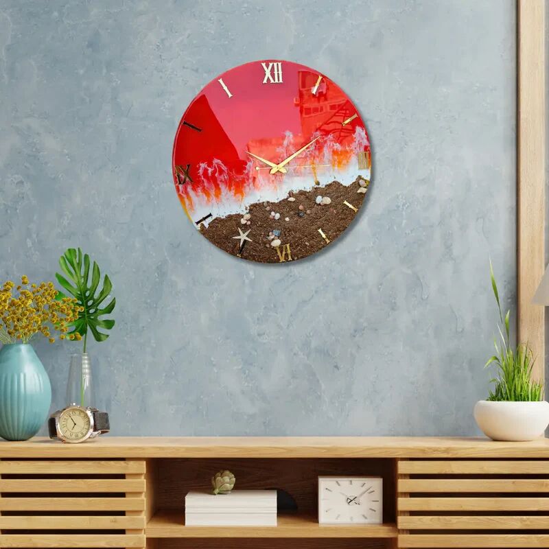 Elegant Black And White Effect Resin Wall Clock