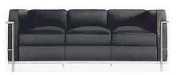 Plain Corbusier Sofa, Primary Color : Black, Seat Material : Leather