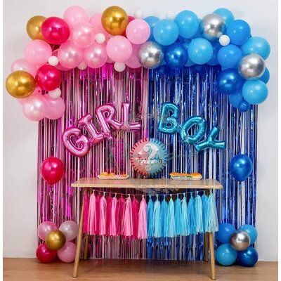 Baby Shower Decoration With Girl Boy Foil