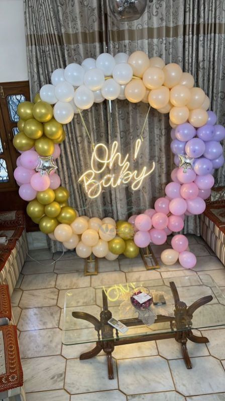 Baby Shower Decoration With Oh Baby LED