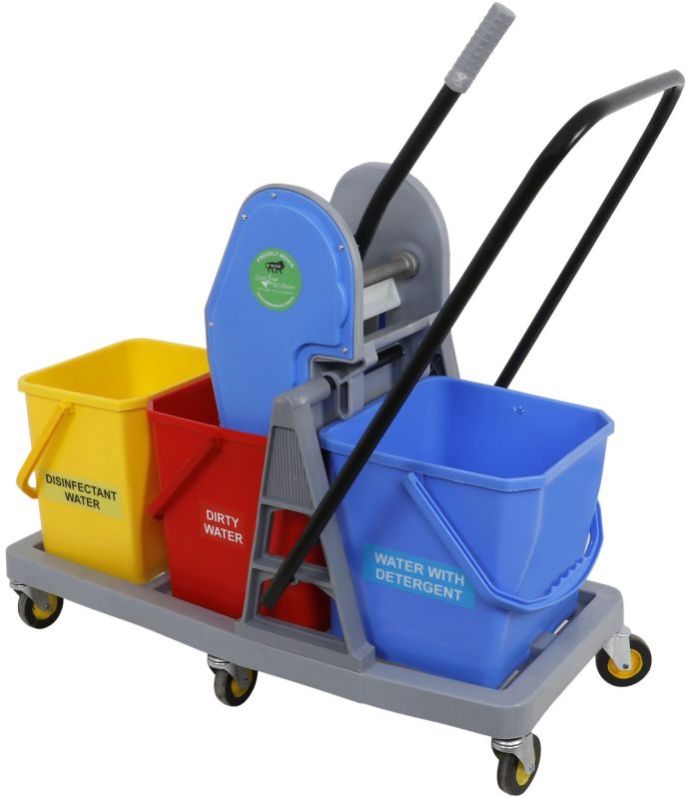 Three Bucket Mopping Trolle 48L