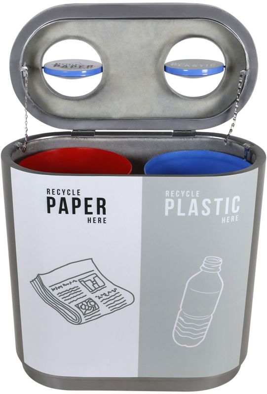 Duo 60L Plastic Color Coded Waste Bin