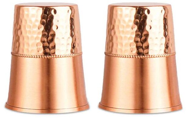 Hammered Copper Glass Set 2 Piece