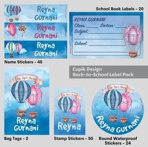 Hot Air Balloon - Back To School Label Pack