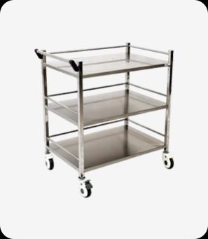 Three Shelf Stainless Steel Instrument Trolley
