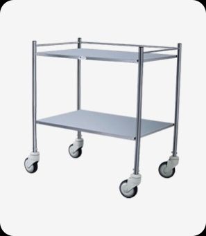 Two Shelf Stainless Steel Instrument Trolley
