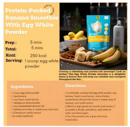 Pack Of 2 500 Gm Adequate Foods Egg White Powder