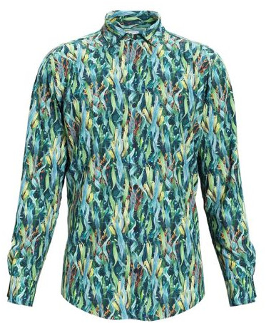 Dorrcee Mens Green Eco Essence Tencel Cotton Printed Shirt