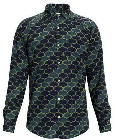 Dorrcee Mens Smaragdos Green Cotton Printed Shirt