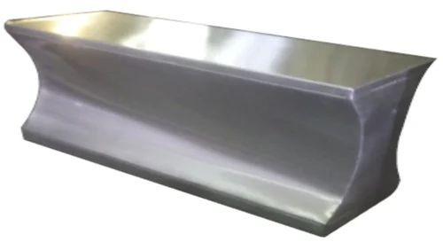 Polished Stainless Steel Curved Cross over Bench, Color : Silver