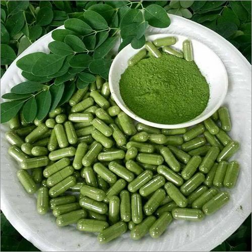 Moringa Capsules, Color : Green, Grade Standard : Herbal Grade