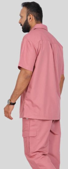 Vidhi Polo Collar Roseate Pink Men Scrub