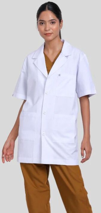 Women Half Sleeves Lab Coat