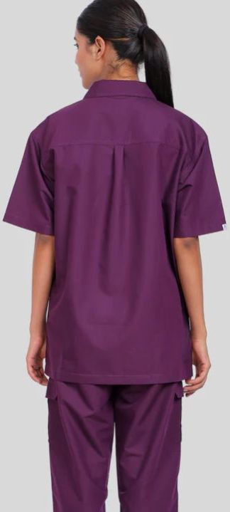 Vidhi Polo Collar Neck Plum Purple Women Scrub