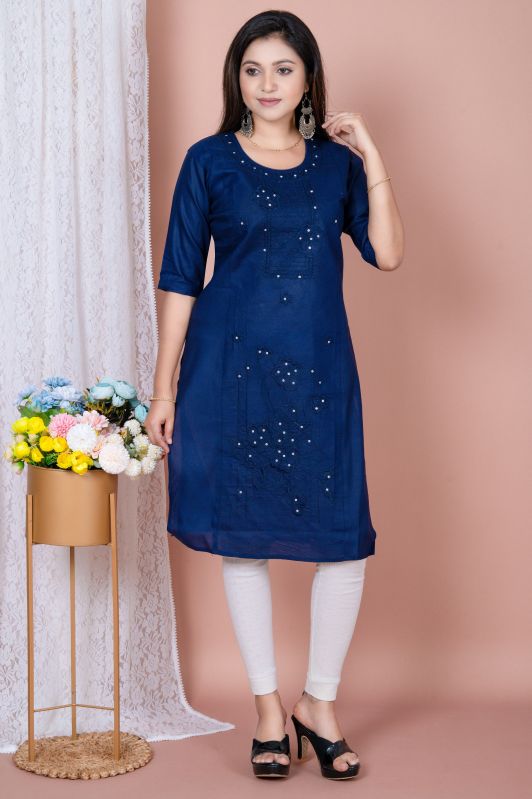 Ladies Navy Blue Kurti