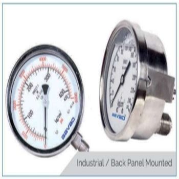 Metal & Plastic Back Panel Mounted Pressure Gauge, Shape : Round