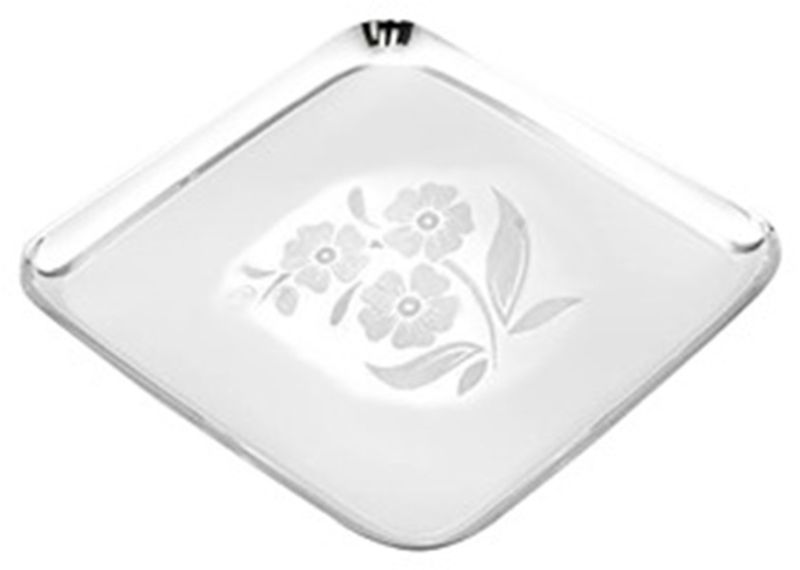 8 Inch Square Snack Plate with Laser Design