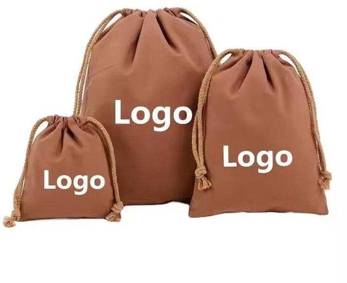 Customized Logo Recycled Natural Canvas Cotton Drawstring Bag Pouch