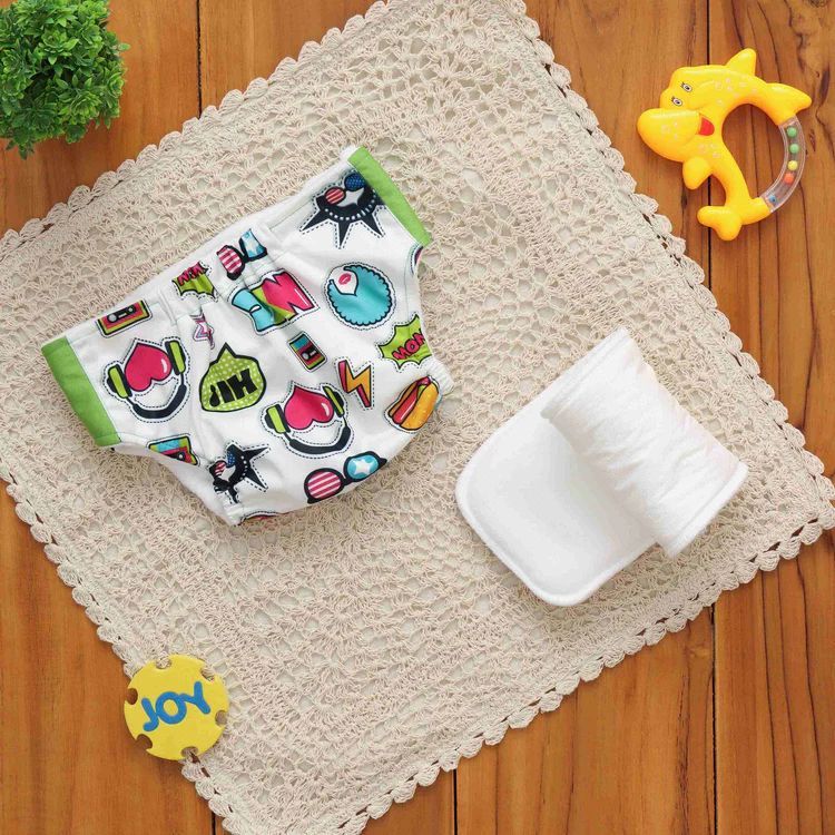 Cartoon Print Adjustable Reusable Cloth Diaper