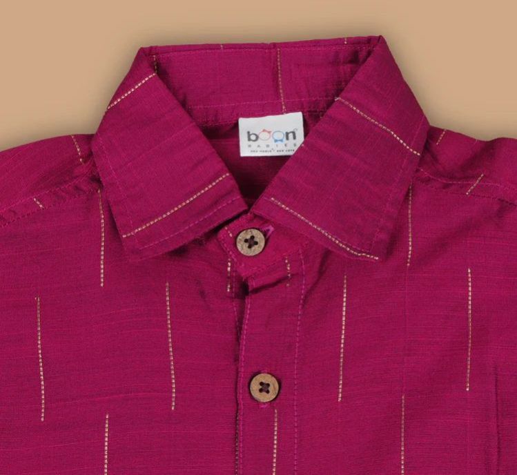 Boys Rani Pink Silk Shirt