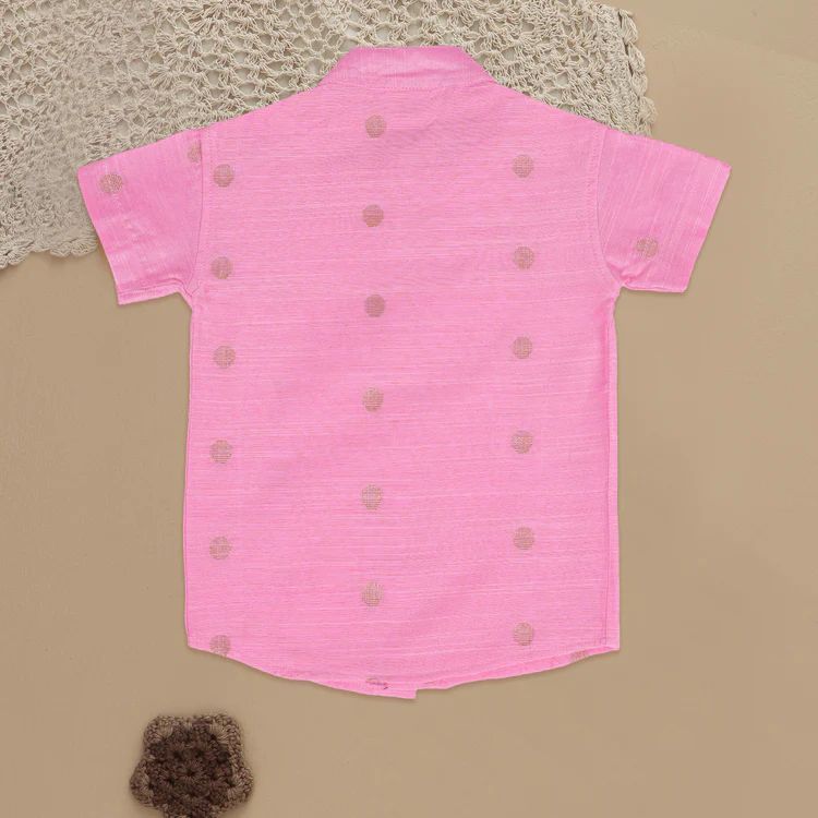 Boys Bright Pink Resham Shirt