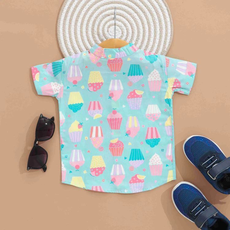 Boys Ice Cream Print Cotton Shirt