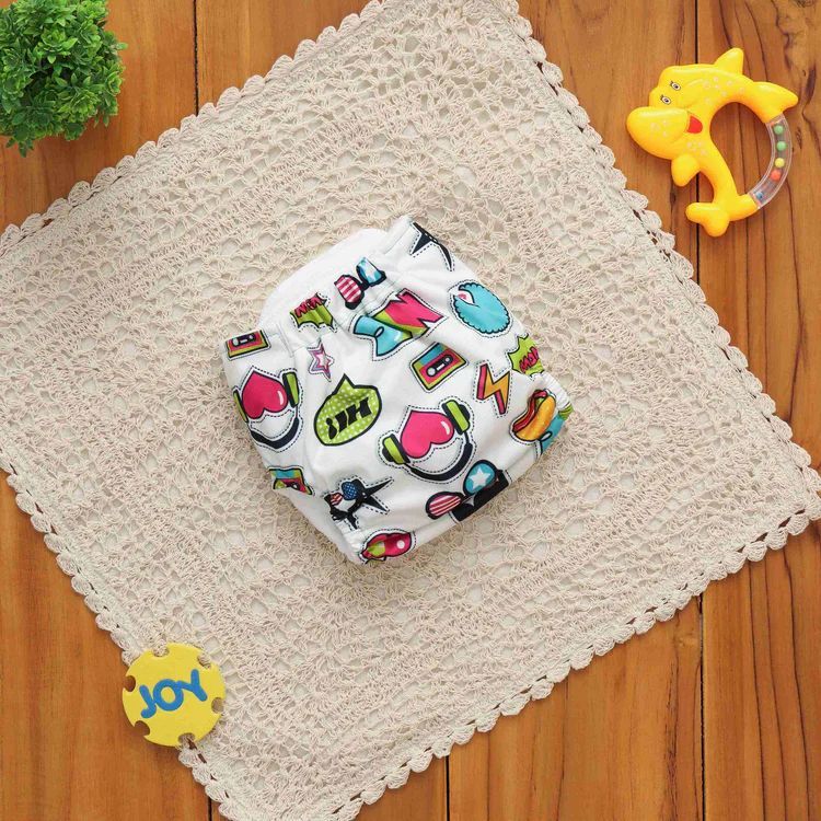 Cartoon Print Adjustable Reusable Cloth Diaper