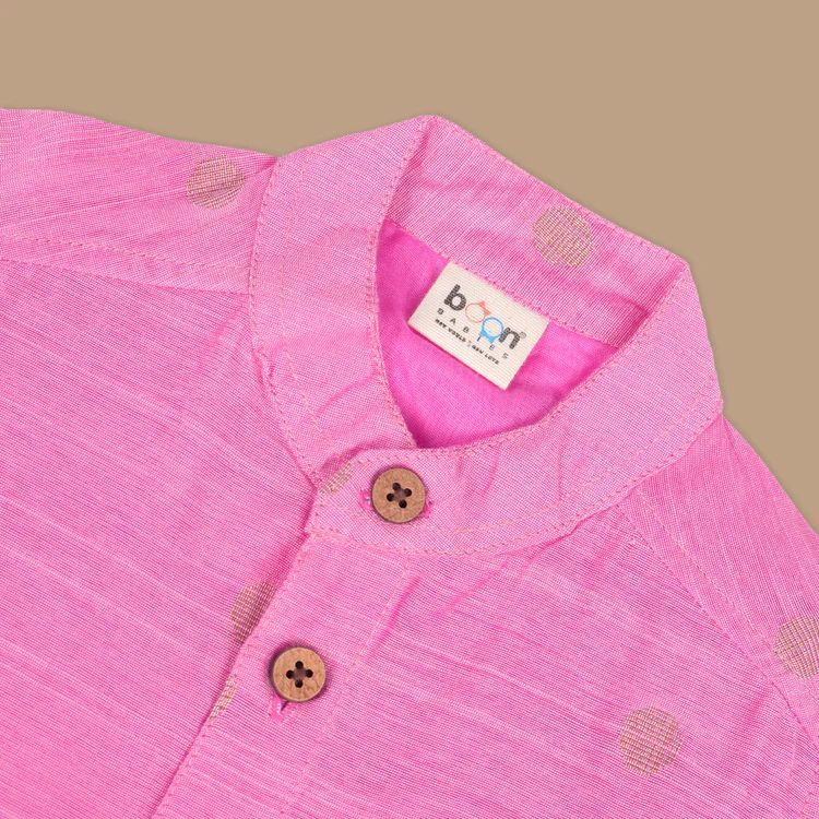 Boys Bright Pink Resham Shirt