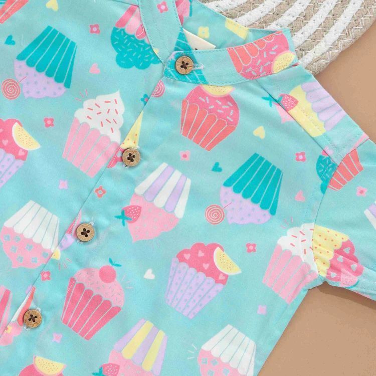 Boys Ice Cream Print Cotton Shirt