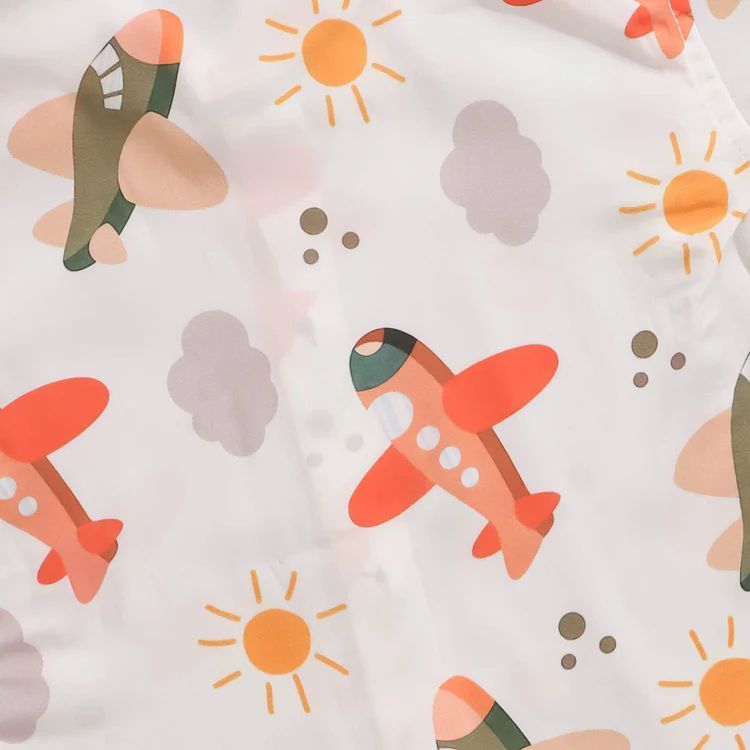 Boys Airplane Print Viscose Shirt