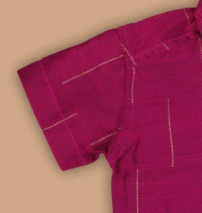 Boys Rani Pink Silk Shirt