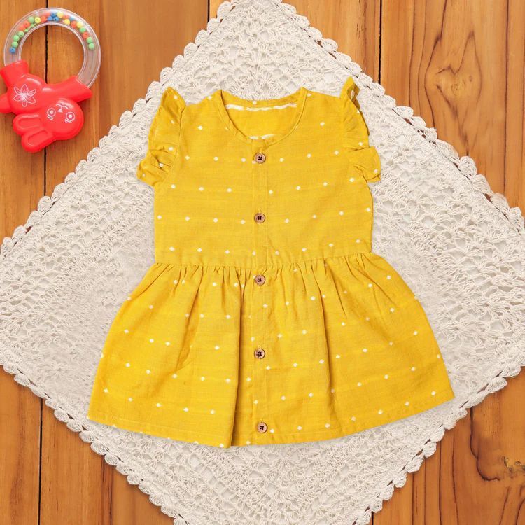 Baby Girl Bright Yellow Cotton Frock