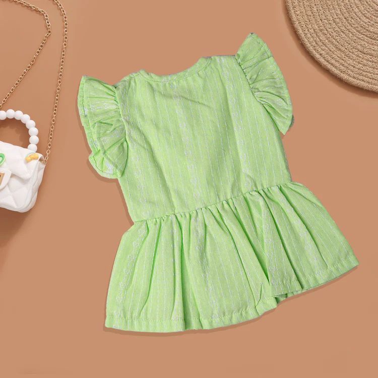 Baby Girl Adorable Light Green Cotton Frock