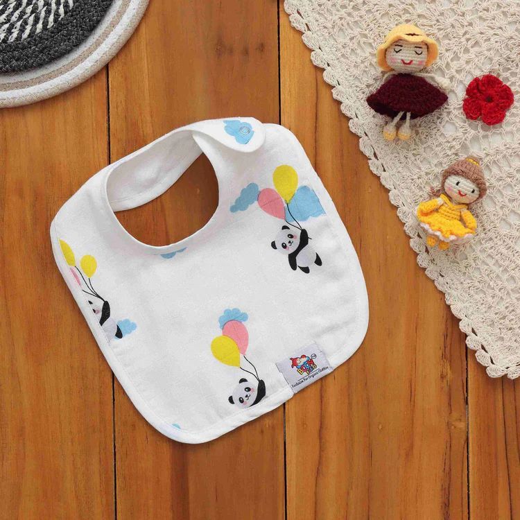 Panda Print Cotton Baby Bib