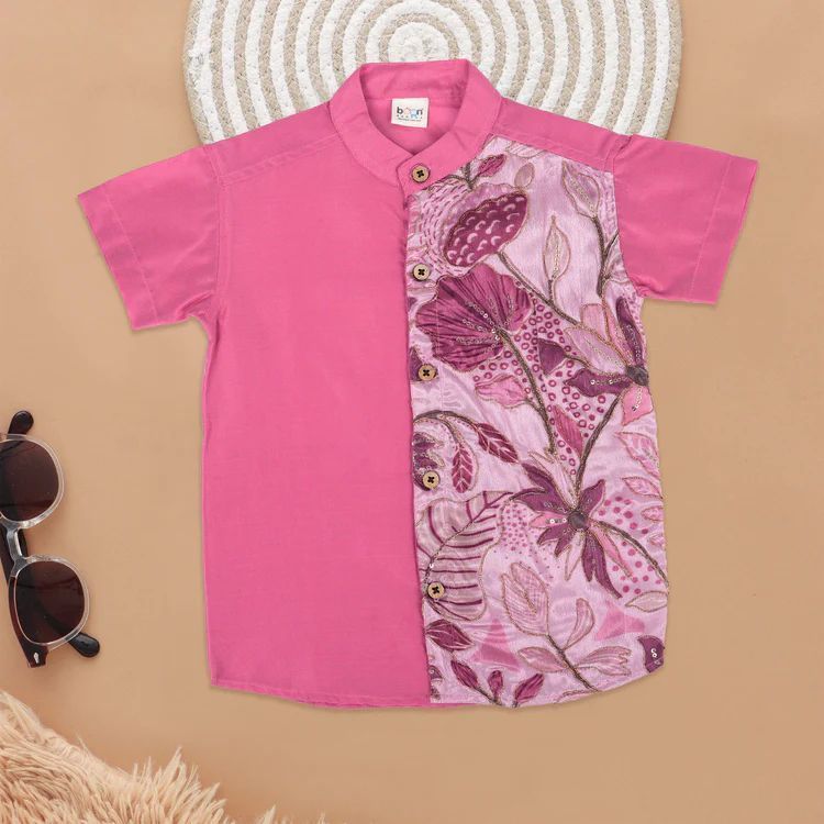 Boys Charming Rosewood Ethnic Shirt