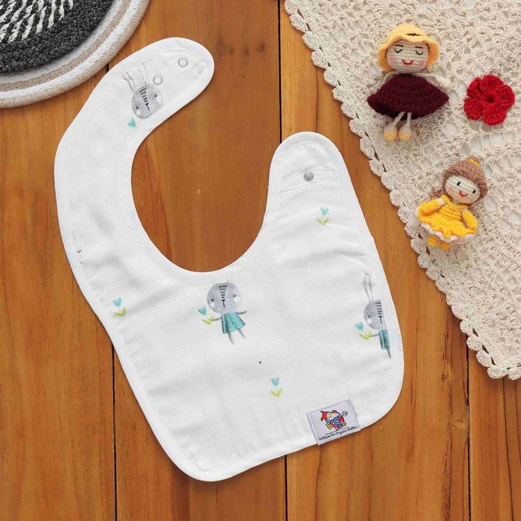 Bunny Print Cotton Baby Bib