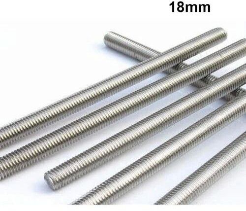 Polished. 18 Mm Mild Steel Threaded Rod, Color : Silver For Fitting Use