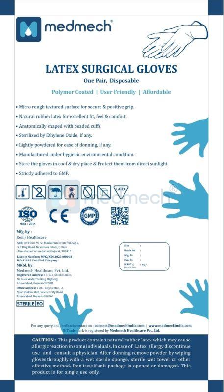 Long Cuff Latex Surgical Gloves