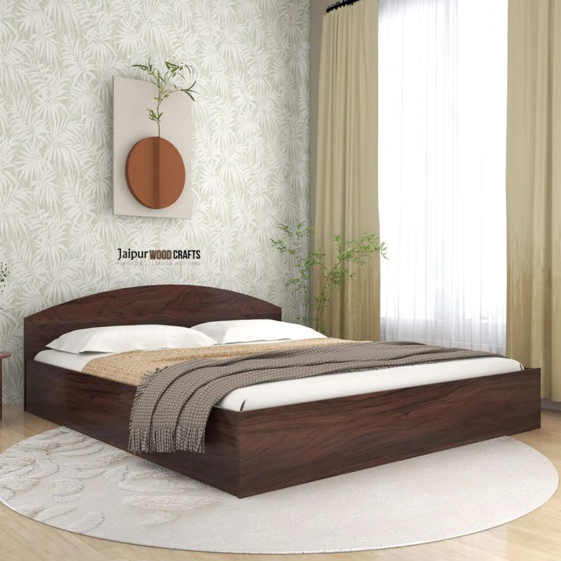 King Size Bed in Walnut Finish with Box Storage